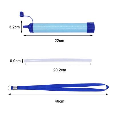 China Camping Emergency Outdoor Rise Removal Camping Hiking Personal Survival Kits Universal Portable Straw Water Filter For Outdoor for sale