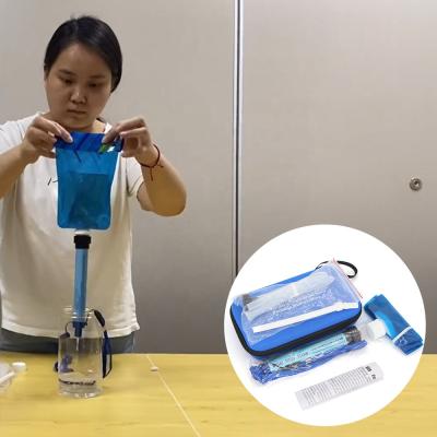 China 2000L Personal Camping Portable Water Filtration System Water Filter Outdoor Rise Displacement Straw for sale