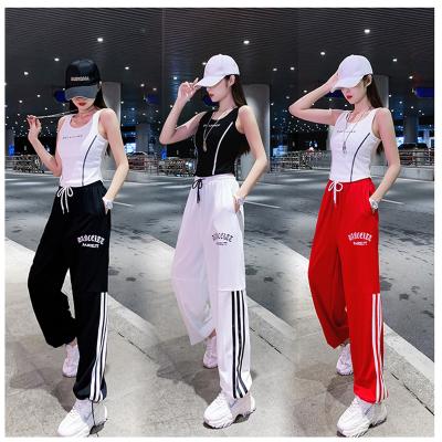 China Breathable Spring and autumn American sports pants jazz dance new female jogging pants bars high waist loose casual pants female sports pan for sale