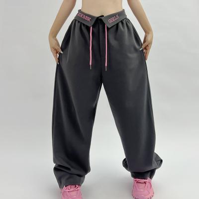 China Anti-pilling Fashion Loose Bukser New High-waist Slim Pants Drawstring Casual Mopping Pants Wide-leg Pants for sale