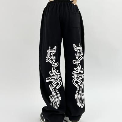 China Anti-wrinkle Women Custom Printed Jogger Pant Loose Streetpants High Waist Pocket Jogger Pants Wholesale for sale