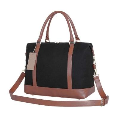 China OEM Genuine Leather Overnight Tote Handbag Fashion Travel Water Resistant Trim Pure Polyester HS-J1219 Any Color Within 7 Days PMS 500pcs for sale