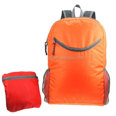 China Foldable Outdoor Lightweight Folding Backpack With Both Side Foldable Mesh Pouch Backpack Baga for sale