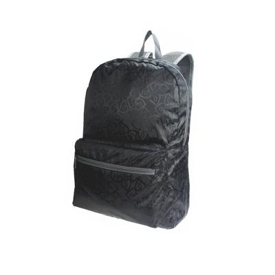 China Waterproof Outdoor Black Packable New Design Backpack Lightweight Folding Bag With Pocket for sale