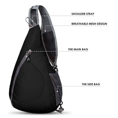 China Outdoor Single Bag / Travel Bag / Rubber Outdoor Triangle Chest Foldable Backpack For Men Women Toss Bags for sale