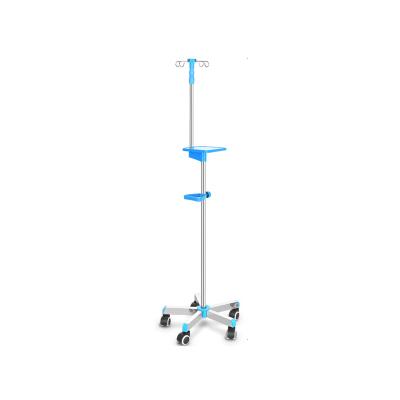 China Hospital Clinic Hospital Equipment Hook Portable Iv Iv Pole Adjustable Mobile Infusion Stand For Medicl Manufactures Iv Stands for sale