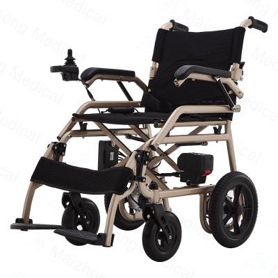 China 2022 Amazon hot selling light weight portable folding aluminum electric wheelchair lithium battery electric wheelchair for elder for sale