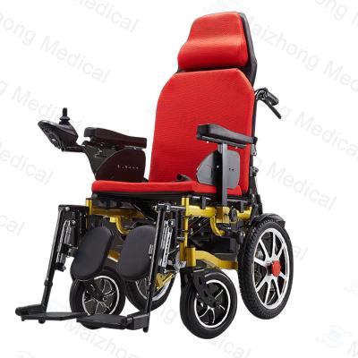 China 2022 New Design Hot Selling Light Weight Handicapped Electric Wheelchair Remote Control Portable Folding Wheelchair for sale