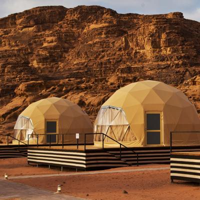 China Luxury Outdoor Camping Tent Resort Hotel Glamping Wild PVC Insulated Geodesic Dome Tent Igloo With Camp Stove for sale