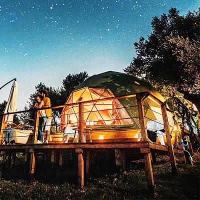 China Luxurious Tent Resort Hotel Outdoor Geodesic Wild Geodesic Igloo Dome Tent Prefab Small Rooms for sale