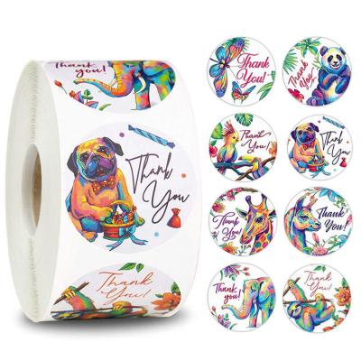 China 2 Inch Waterproof Custom Logo Quality Printing Thank You Label Round Packaging Stickers Label for sale