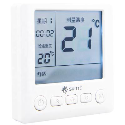 China WIFI LCD Screen SUITTC Thermostat Switch Film Programmable Hydro Electric Heater Heating Cable for sale