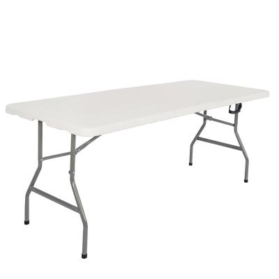 China 6ft contemporary cheap white outdoor plastic 180cm folding table, portable camping table with en581 standard for sale