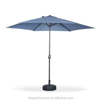 China Reclinable And Foldable When Open 9 Ft Outdoor Patio Market Umbrella With Crank for sale