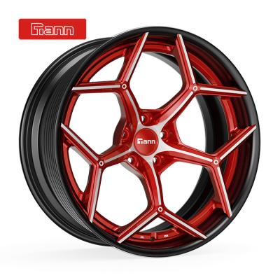 China T6-6061alloy aluminum 6061-T6 custom aluminum 2 pieces forged sports alloy car rim for sale size 18 19 20 21 22 inch for sale