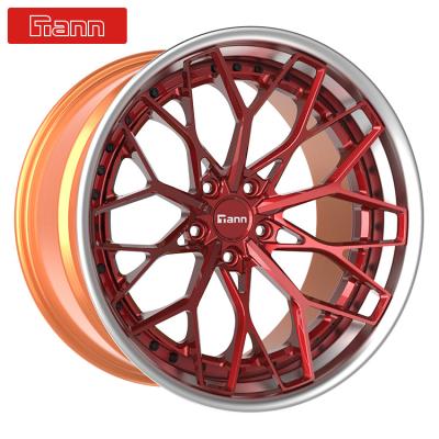 China T6-6061alloy aluminum passenger car wheels forged 3 pieces wheel rim for sale for sale