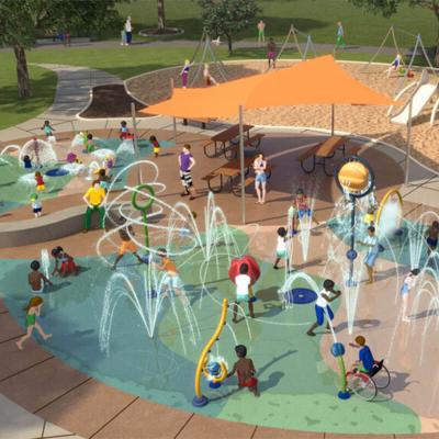 China Commercial Water Park Cenchi Area Public Hotel Water Game Splash Pad Water Sprinkler Interactive Park for sale