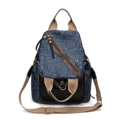 China Wholesale Cheap Price Hot Selling Custom Pure Color Jean Cowboy Old School Bag Denim Backpack Waterproof for sale