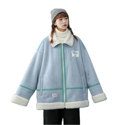 China Good Quality Lady Girls Woman Coats Waterproof Windproof Warm Coat Plus Lambswool Winter Jacket Women Coat ParkaColor Blocking for sale