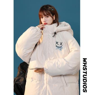 China Lady Girls Woman Coats Winter Windproof Waterproof Warm Zipper Thickened Jacket Letters Parka Women Hooded Coat for sale