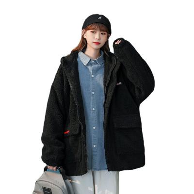 China Ladies Windproof Coats Loose Fit Hooded Soft Warm Tarte Fleece Casual Winter Grain Women 2021 New To Overcome The Voat for sale