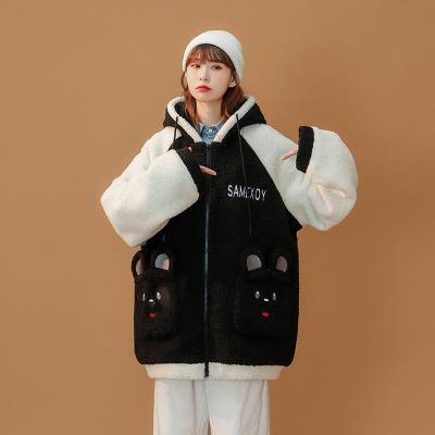 China Chinese Style Windproof Panda Hooded Pockets Winter Pie Cute Tops Ladies Sportswear Women Jacket Tracksuit Hooded Tops for sale