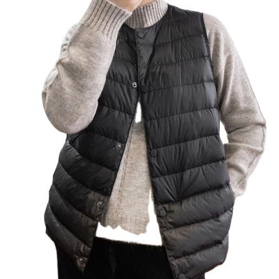 China Unique Quality Guaranteed Women's Ultralight Waterproof Fashion Winter Down Stripper Packable Invest Sleeveless Jacket For Ladies for sale