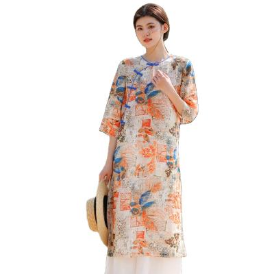 China Ladies Floral Print Belle Long Dress Fashion Breathable Promotional Good Quality Design for sale