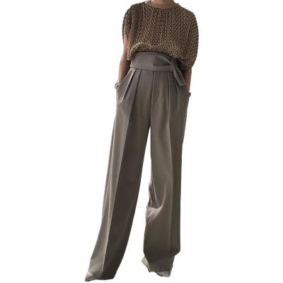 China Anti-Wrinkle Women's Ankle-Length Wide Leg Pants for sale