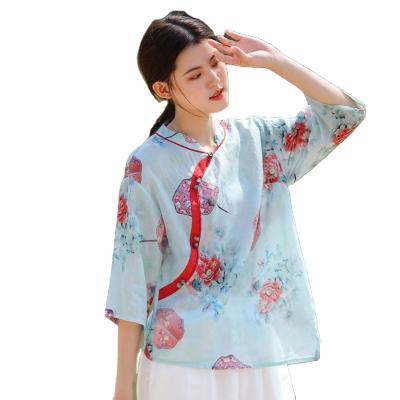 China Manufacture Factory Women Top Various Breathable Half Sleeve Single Printing for sale