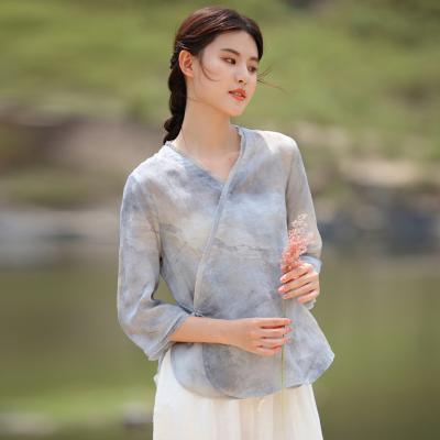 China 2021 Hot Selling Latest Quality Design Fashion Women Breathable Elegant Top Blouse for sale