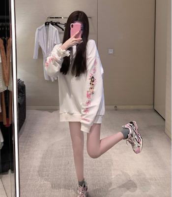 China Cozy Cotton Fashion Lady Causal Letter Printing Pattern Floral Fashionable Cozy Without Logo Hoody Women Sweater Hoodies Support Custom for sale