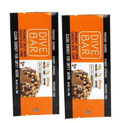 China Recyclable Custom Printed Snack Chocolate Bar Wrapper Candy Energy Cereal Bar Packaging for sale