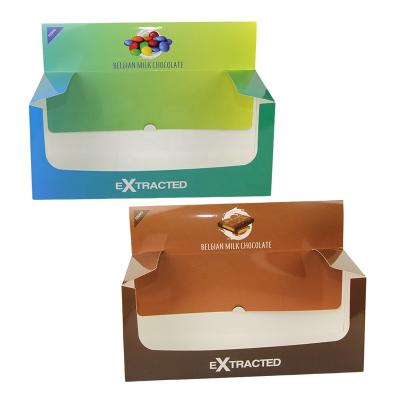 China Biodegradable Supermarket Walmart PDQ Custom Cardboard Corrugated Counter Box PDQ Display Tray For Commodity Sales for sale