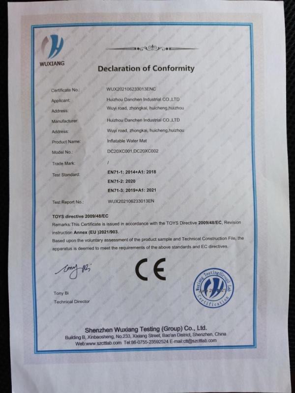 CE - Huizhou Danchen Industrial Co., Ltd.