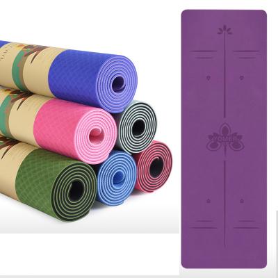 China High Quality Folding Yoga Pilate Exercise Large Non Slip Eco Friendly Custom Yoga Mat Printed 6mm 8mm Strip Print Yoga Mat For Exercise And Fitness for sale