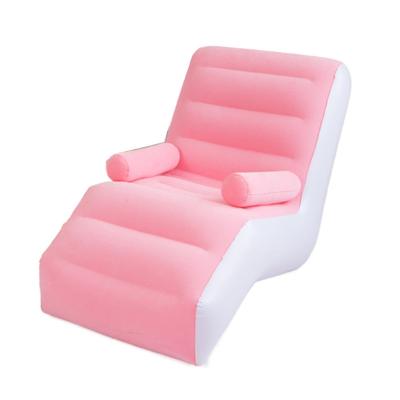 China EUROPEAN Living Room Portable S-Shape Flocking Inflatable Sofa Pillow Chair Furniture With Armrest for sale