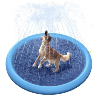 China Durable Pet Sprinkler Pad Set Cooling Pad Mat Tub For Dog Summer Water Spray Mat Swimming Pool Outdoor Inflatable Cool Down for sale