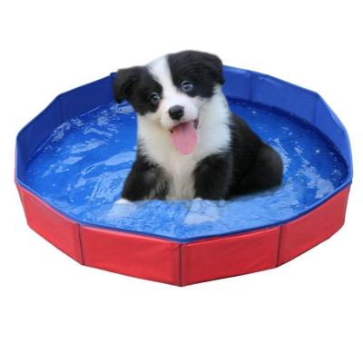 China Multiple Stocked Sizes Non-slip Outdoor Dog Paddling Bath Pool Thickened PVC Plastic Dog Kids Folding Pool for sale