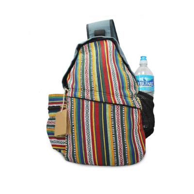 China Colorful Factory Lightweight Chinese High Quality Hemp Students Colorful Women Bag School Bags Hemp Backpack for sale