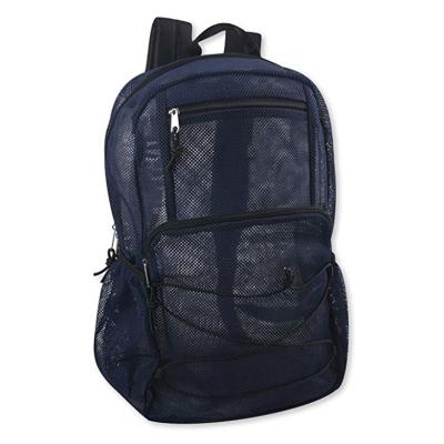 China Wholesale Waterproof High Capacity Black Air Mesh See Though School Backpack Outdoor Sports Bag With Padded Strap for sale