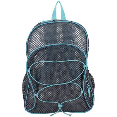 China Custom Waterproof Durable Mesh Fabric Style School Backpack Leisure Traveling Shoulder Bag for sale