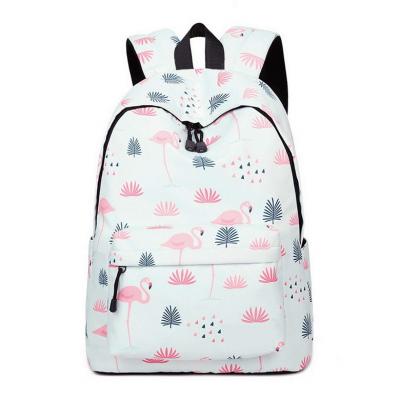 China School Facilities Design Flamingo Style Anti-theft Backpack Cool Double Zipper Anti-theft Bag for sale