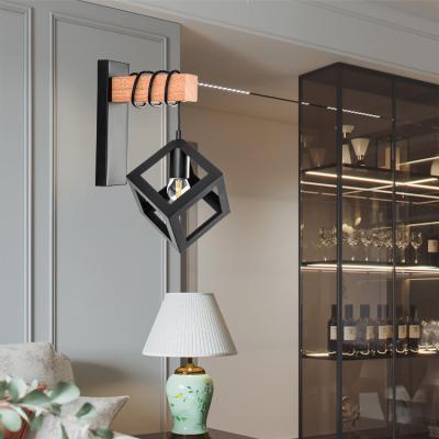 China Beautiful Iron Metal Housing E27 Art Decor Home Wall Mounted Bedside Reading Wall Lamp for sale