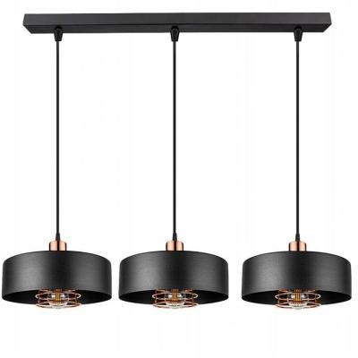 China Beautiful Modern Ceiling Hanging Lamp E27 Light Fixture 600Mm Black Pendant Light for sale