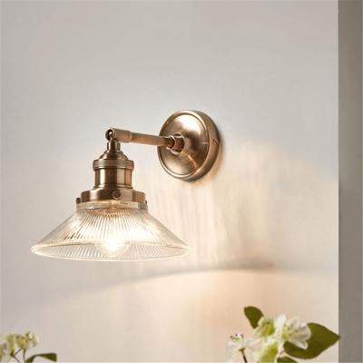 China Bedroom Beautiful Antique Copper Wall Lights Retro Simple Minimalist E27 Indoor Wall Lamp for sale