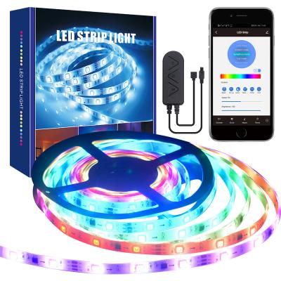 China Residential Dream Color IC Chip LED Strip Light with APP Controlled 5m/16.4ft LED Lights with Multicolor Chase, Waterproof RGB LED Strips for sale