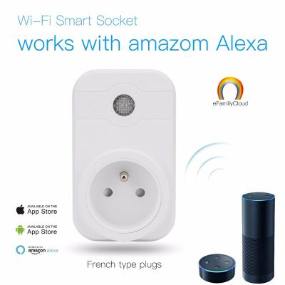 China Work with Amazon Alexa Smart Wi-Fi Plug Amazon Alexa OEM Smart Home Google Assistant Smart Plug with Phone App for sale