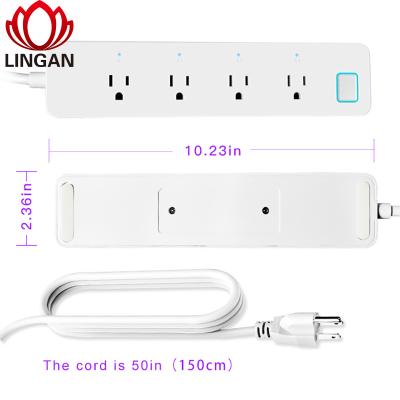 China ABS+PC (Fire Retardant Material) Tuya Wifi Power Smart Strip Universal Remote, A00fy FCC Certified Multiple Outlet Surge Protector for sale