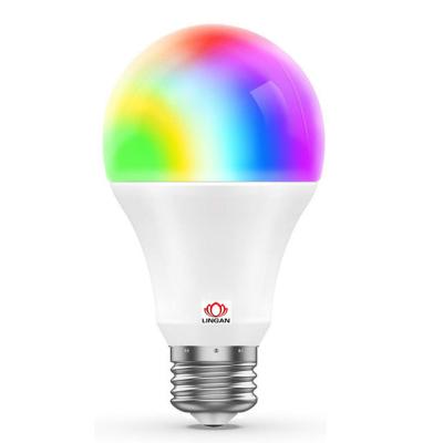 China Indoor IR RGBCW E27 remote control wifi smart lamb bulb A60 9W 16 million color works with Amazon Alexa and Google home for sale